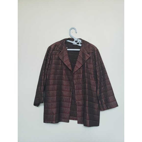 Under Construction Jackets & Blazers - UC2 Under Construction Women L Blazer Jacket Open Front Purple Business Stitched